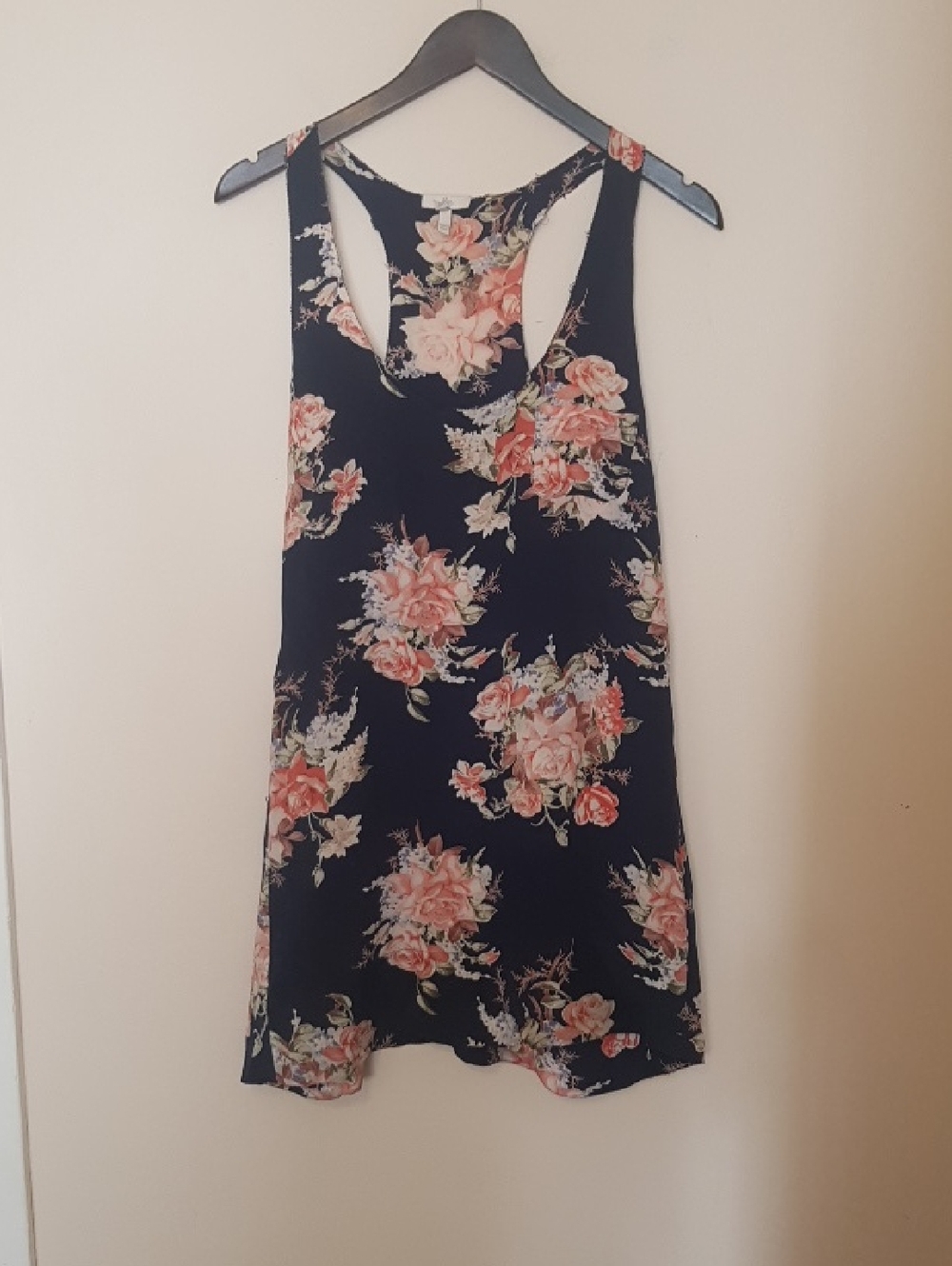 Joie Black Floral Racerback Tank Dress